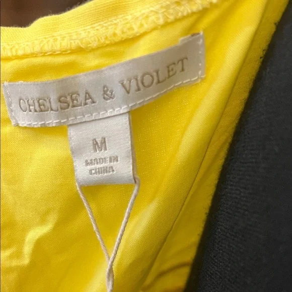 NWT Chelsea & Violet Linen Cotton Blend Puff Sleeve Tie V-Neck A-Line - Picture 5 of 15